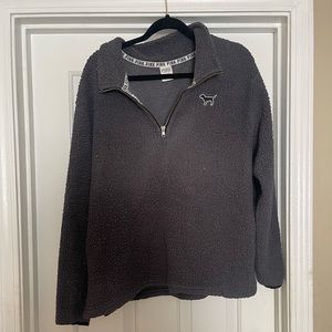 VS Pink Quarter Zip Sherpa